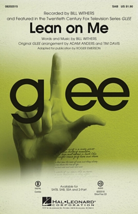 Lean on me for mixed choir (SAB) and piano choral score