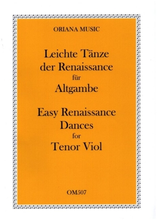 Leichte T�nze der Renaissance f�r Altgambe und Bassgambe Spielpartitur