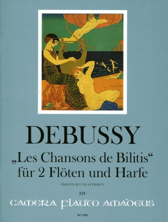 Les Chansons de Bilitis f�r 2 Fl�ten und Harfe Partitur und Stimmen