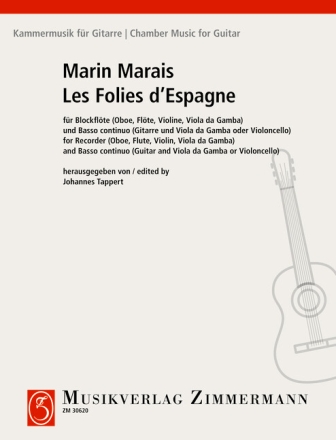 Les Folies d'Espagne f�r Blockfl�te (Ob,Fl,Vl,Vag) und Bc (Git+Vag oder Vc) 