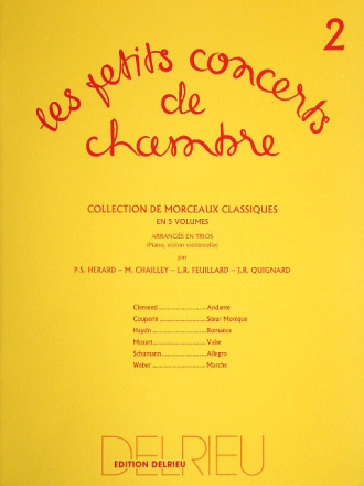 Les petits concerts de chambre vol.2 pour piano, violon, violoncelle parties