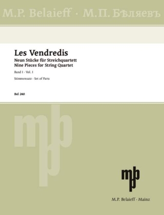 Les vendredis Band 1 f�r Streichquartett Stimmen