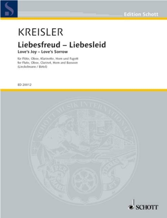 Liebesfreud Liebesleid f�r Fl�te, Oboe, Klarinette, Horn und Fagott Partitur und Stimmen