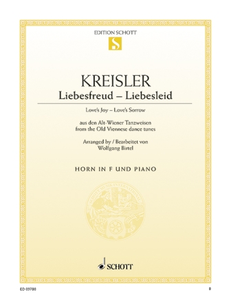Liebesfreud - Liebesleid f�r Horn in F und Klavier
