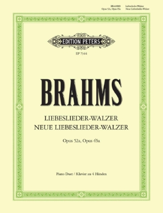 Liebeslieder-Walzer op.52a  und  Neue Liebeslieder-Walzer op.65a f�r Klavier zu 4 H�nden Spielpartitur
