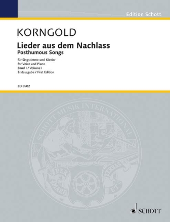 Lieder aus dem Nachlass Band 1 f�r Gesang und Klavier