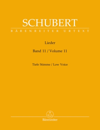 Lieder Band 11 f�r tiefe Stimme und Klavier Singpartitur, Urtextausgabe
