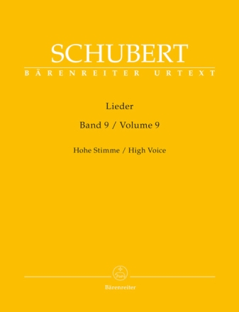 Lieder Band 9 f�r Gesang (hoch) und Klavier Partitur,  praktische Ausgabe