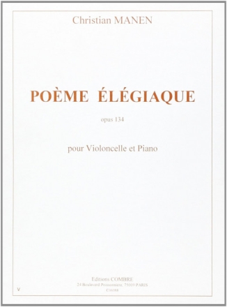 MANEN Christian Po�me �l�giaque Op.134 violoncelle et piano Partition