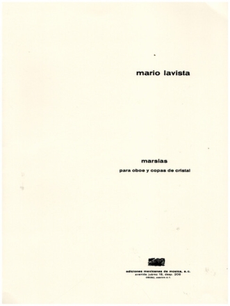 Marsias 1 f�r Oboe und Kristallgl�ser Spielpartitur