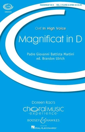 Martini, Giovanni Battista: Magnificat in D f�r Chor (SSA), 2 Fl�ten und Klavier Chorpartitur