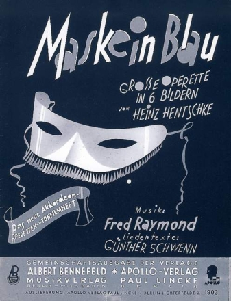 Maske in Blau - gro�es Potpourri f�r Akkordeon