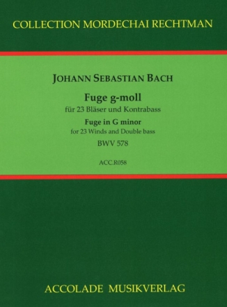 Bach, Johann Sebastian, Fuge g-moll BWV 578 23 Bl�ser, Kontrabass Partitur & Stimmen