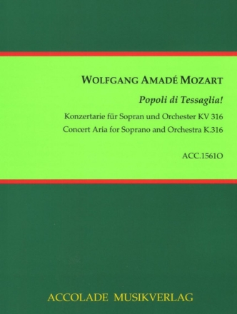 Mozart, Wolfgang Amade, Popoli di Tessaglia! Sopran, Orchester Stimmensatz