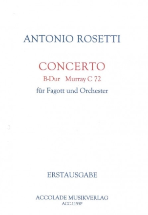 Rosetti, Antonio, Fagottkonzert B-Dur Murray C 72 Fagott, Orchester Koenigsbeck