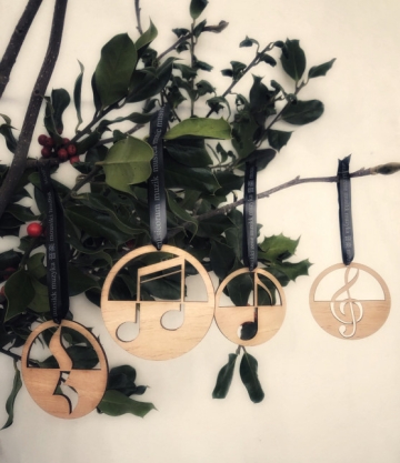 Wooden Music Pendant Weihnachtsbaumanh�nger (4 Holznoten) VE 4 St�ck