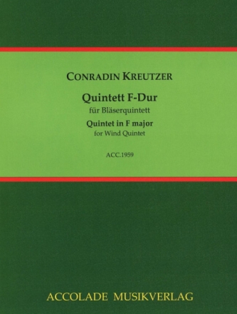 Quintett F-Dur f�r Fl�te, Oboe, Klarinette, Horn und Fagott Partitur und Stimmen