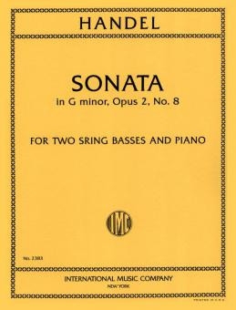 Sonata g minor op.2,8 for 2 double basses and piano Score and 2 parts