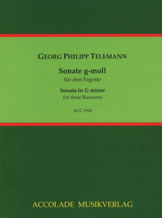 Sonate g-Moll  f�r 3 Fagotte Partitur und Stimmen