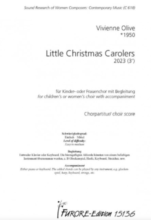 Little Christmas Carolers (2023) f�r Kinder- oder Frauenchor mit Begleitung Chorpartitur (en)