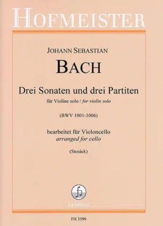 Drei Sonaten und drei Partiten (BWV 1001-1006) f�r Violine solo f�r Violoncello