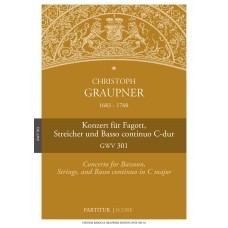 Konzert C-Dur  GWV301 f�r Fagott, Streicher und basso continuo Partitur