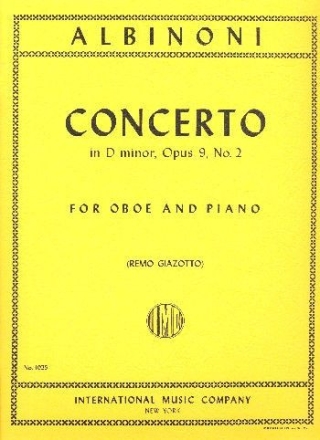 Concerto � cinque op.9,2 for oboe and piano