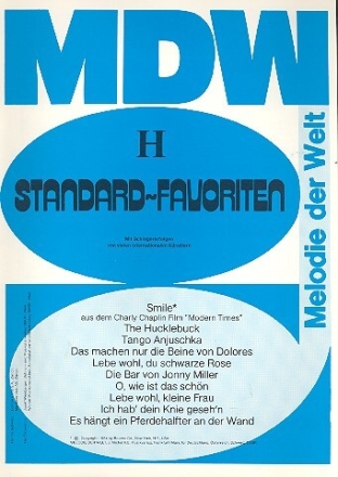 Standard-Favoriten Band H f�r Gesang und Klavier