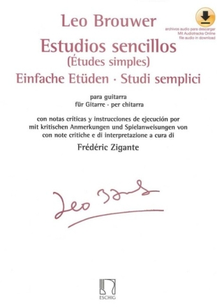 �tudes simples (+Online Audio) f�r Gitarre (mit kritischen Anmerkungen und Spielanweisungen) (sp/dt/it)