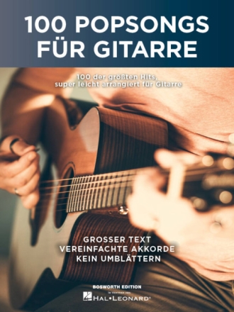 100 Popsongs f�r GItarre super leicht arrangiert  Spiralbindung