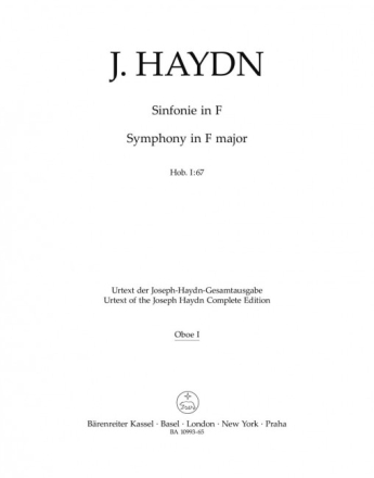 Sinfonie F-Dur Hob. I:67  Harmoniestimmen, Urtextausgabe