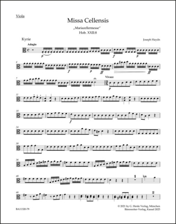 Missa Cellensis Hob. XXII:8 'Mariazeller Messe'  Stimme, Urtextausgabe