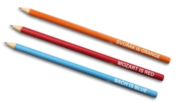 Set aus 90 Bleistiften (in den Farben Mozart-Rot, Bach-Blau und Dvorak-Orange, je Farbe 30 St�ck)  Zubeh�r