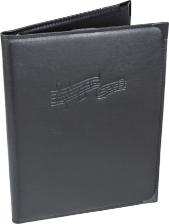 Chor-Notenmappe RH Premium HS f�r DIN A4 Kunstleder schwarz /Pr�gung Notenzeile