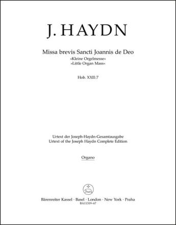 Missa brevis Sancti Joannis Hob. XXII:7 'Kleine Orgelmesse'  Orgel