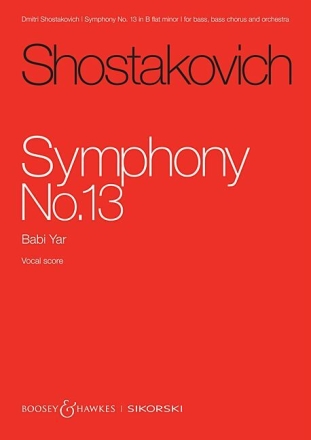 Sinfonie Nr. 13 op. 113 Bass, M�nnerchor und Orchester Klavierauszug