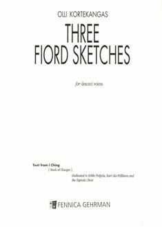 3 Fjord Sketches for female choir (SSAA) a cappella choral score