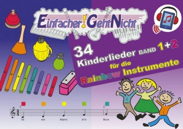 34 Kinderlieder Band 1+2  f�r Rainbow Musikinstrumente