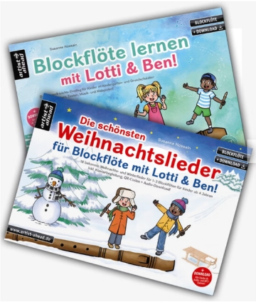 Blockfl�te lernen mit Lotti & Ben Die sch�nsten Weihnachtslieder Buch + Audio Online