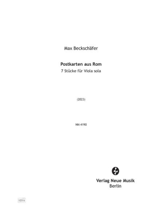 Postkarten aus Rom f�r Viola solo