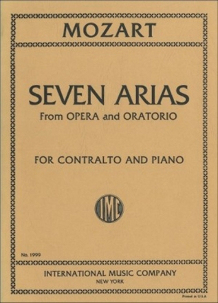 Arias from operas - 7 Arias for contralto and piano KAGEN, SERGIUS, ED