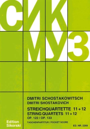 Streichquartette 11 + 12 op. 122 und 133