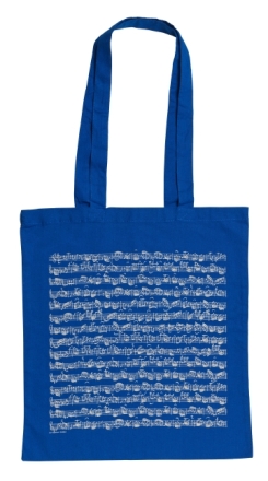 Tragtasche Notenblatt blau lang
