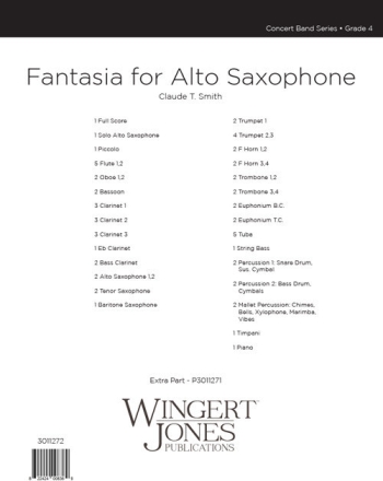 Fantasia For Alto Saxophone Concert Band - Full Score