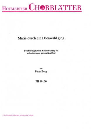 Maria durch ein Dornwald ging