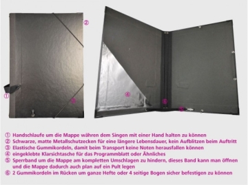 Notenmappe mit Gummikordel+Halteschlaufe Modell Premium