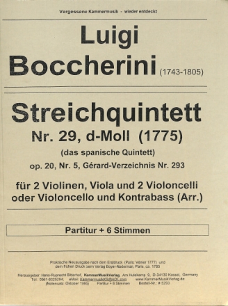 Quintett 29 d-moll G 293 (spanisch)