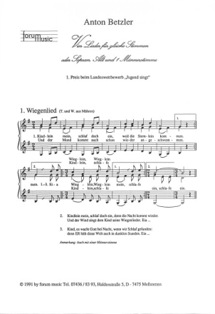 4 Lieder f�r gleiche Stimmen