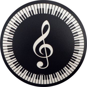 Mousepad Violinschl�ssel + Tastatur (rund)