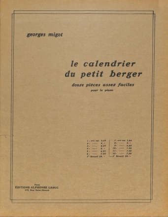 Le calendrier du petit berger 2 / 7 - 12